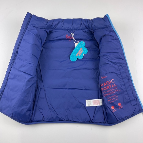 NWT Mini Boden Highland Green Multi Stripe Packaway Vest 6-7 Years - Picture 3 of 5